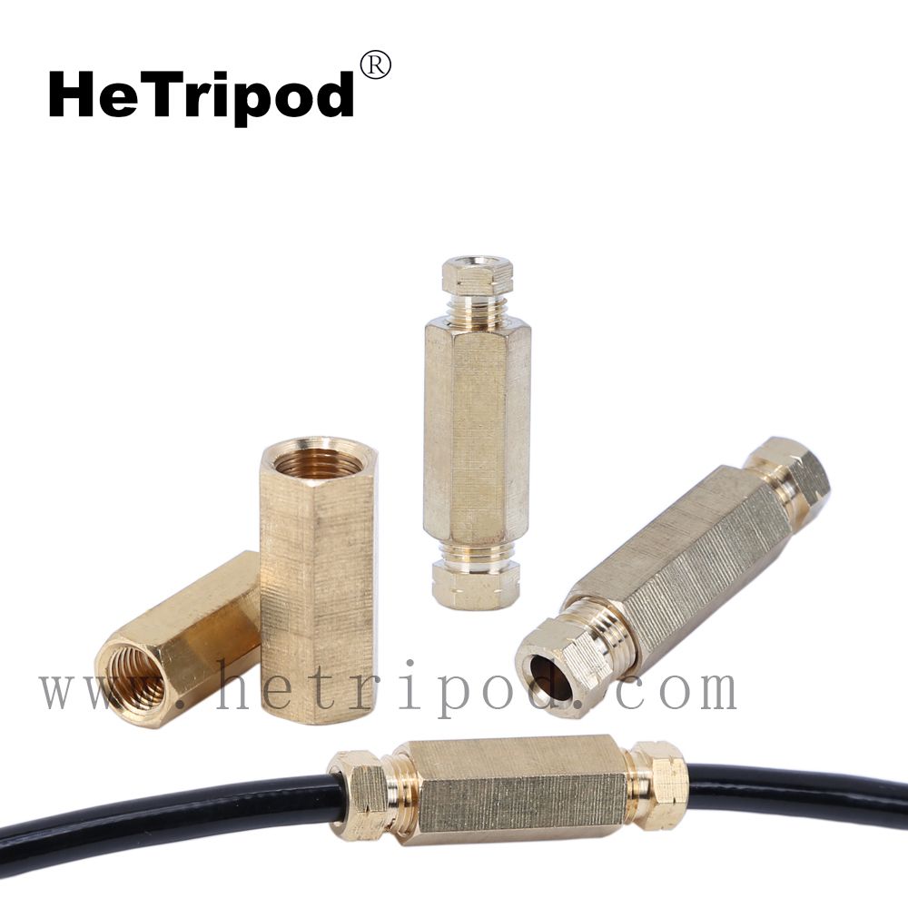 Brass H59 Transition Joint Double Inner Wire Straight Through Cardinal Seal Ring 4mm 6mm 8mm Hose Ha